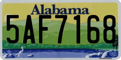 AL license plate 5AF7168