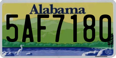 AL license plate 5AF7180