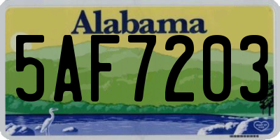 AL license plate 5AF7203