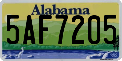 AL license plate 5AF7205