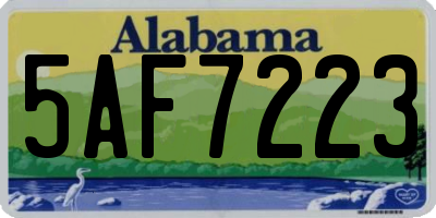 AL license plate 5AF7223