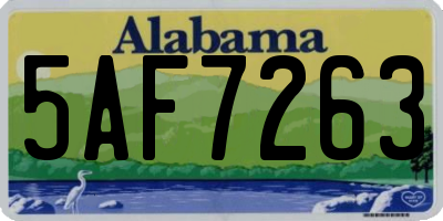 AL license plate 5AF7263