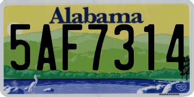 AL license plate 5AF7314