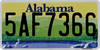 AL license plate 5AF7366