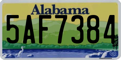 AL license plate 5AF7384