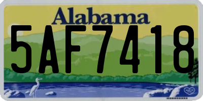 AL license plate 5AF7418