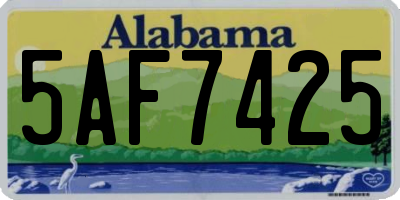 AL license plate 5AF7425