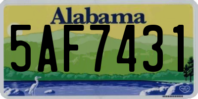 AL license plate 5AF7431