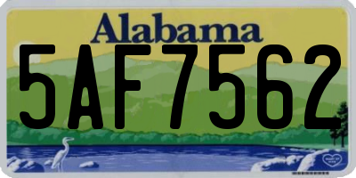 AL license plate 5AF7562