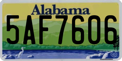 AL license plate 5AF7606