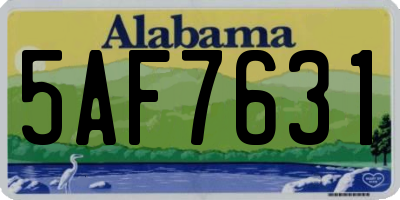 AL license plate 5AF7631