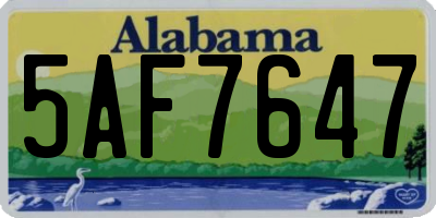 AL license plate 5AF7647
