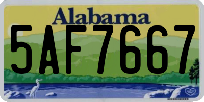 AL license plate 5AF7667