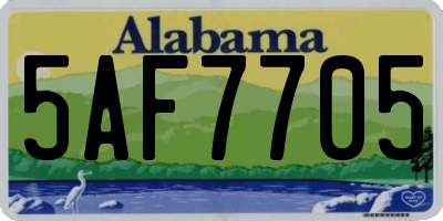 AL license plate 5AF7705
