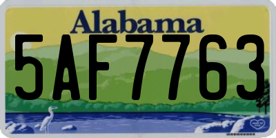 AL license plate 5AF7763