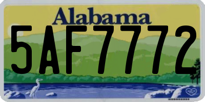 AL license plate 5AF7772