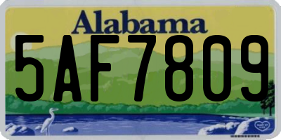 AL license plate 5AF7809