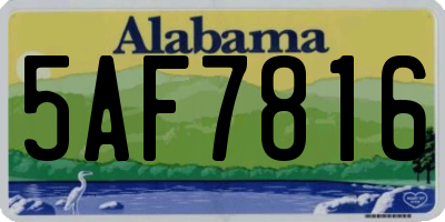 AL license plate 5AF7816