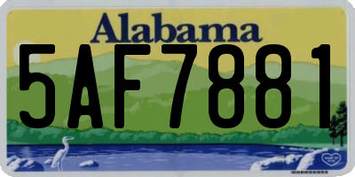 AL license plate 5AF7881