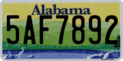 AL license plate 5AF7892