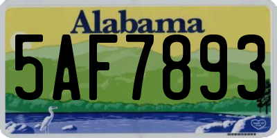 AL license plate 5AF7893