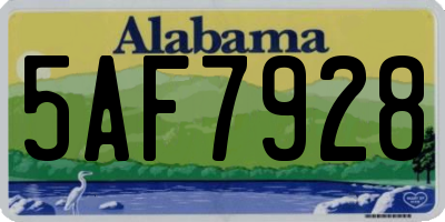 AL license plate 5AF7928