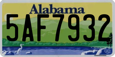 AL license plate 5AF7932