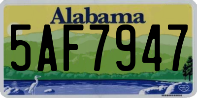 AL license plate 5AF7947