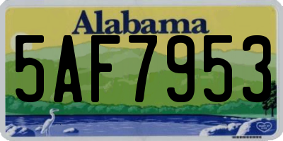 AL license plate 5AF7953