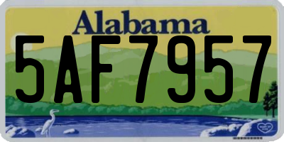 AL license plate 5AF7957