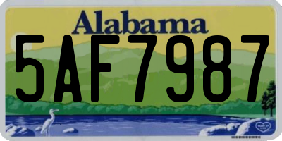 AL license plate 5AF7987