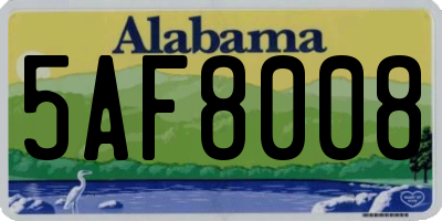 AL license plate 5AF8008