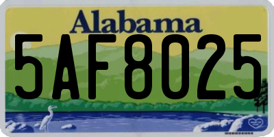 AL license plate 5AF8025