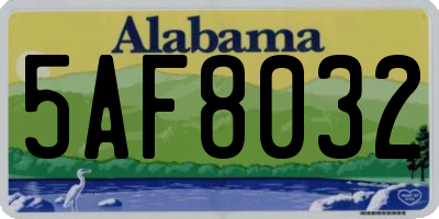 AL license plate 5AF8032