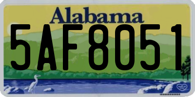 AL license plate 5AF8051