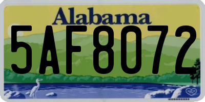 AL license plate 5AF8072