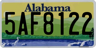 AL license plate 5AF8122