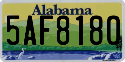AL license plate 5AF8180