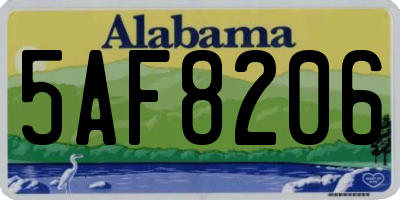 AL license plate 5AF8206