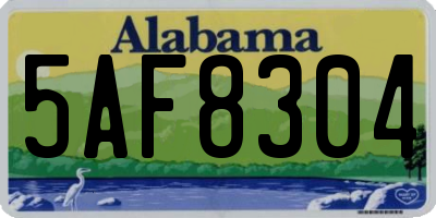 AL license plate 5AF8304