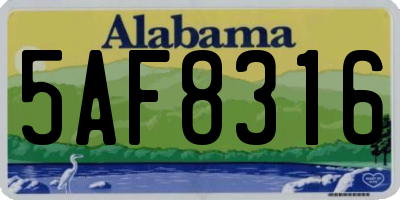 AL license plate 5AF8316