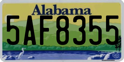 AL license plate 5AF8355
