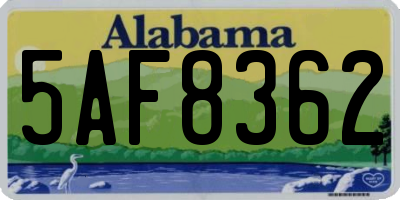 AL license plate 5AF8362