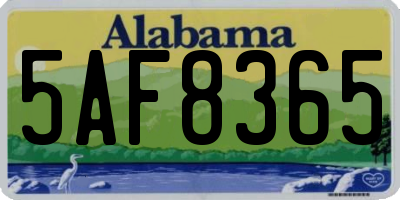 AL license plate 5AF8365