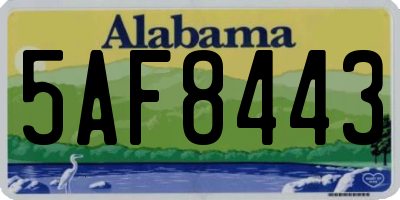 AL license plate 5AF8443