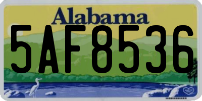 AL license plate 5AF8536