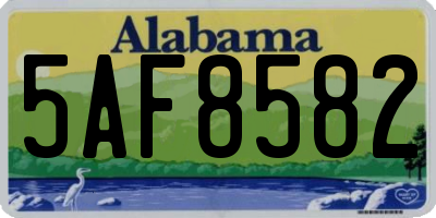 AL license plate 5AF8582