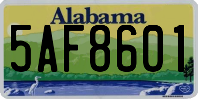 AL license plate 5AF8601