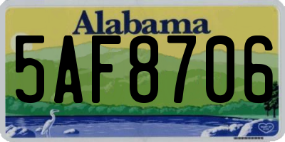 AL license plate 5AF8706