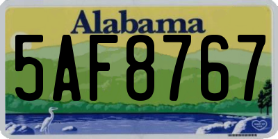 AL license plate 5AF8767